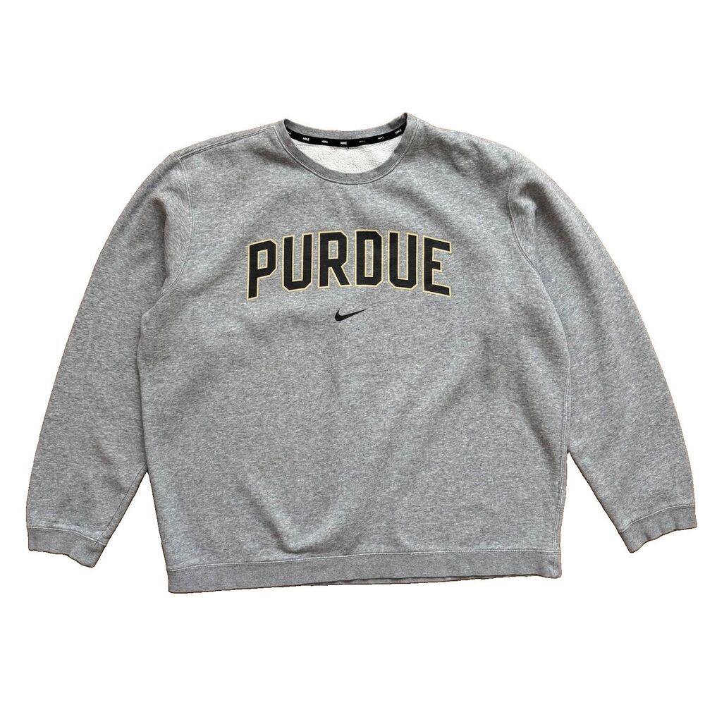 Purdue Boilermakers Nike Sweatshirt Mens Size XL Gray Crewneck Fleece Pullover
